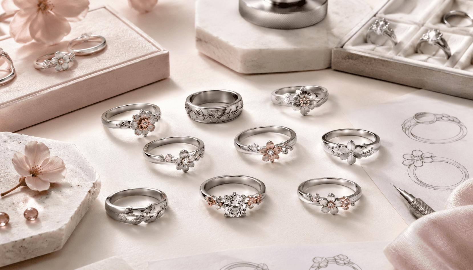 Timeless Blossoms: Exclusive Seasonal Birth Flower Ring Editions