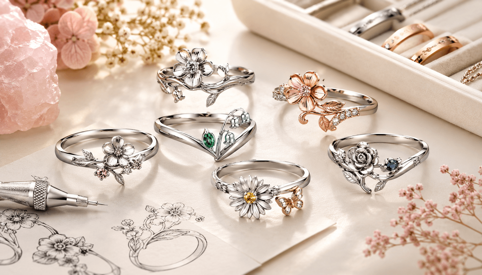 Timeless Elegance: Custom Birth Flower Rings for Every Season and Holiday