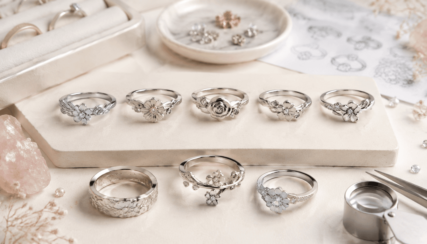 Festive Elegance: Birth Flower Rings for Every Season