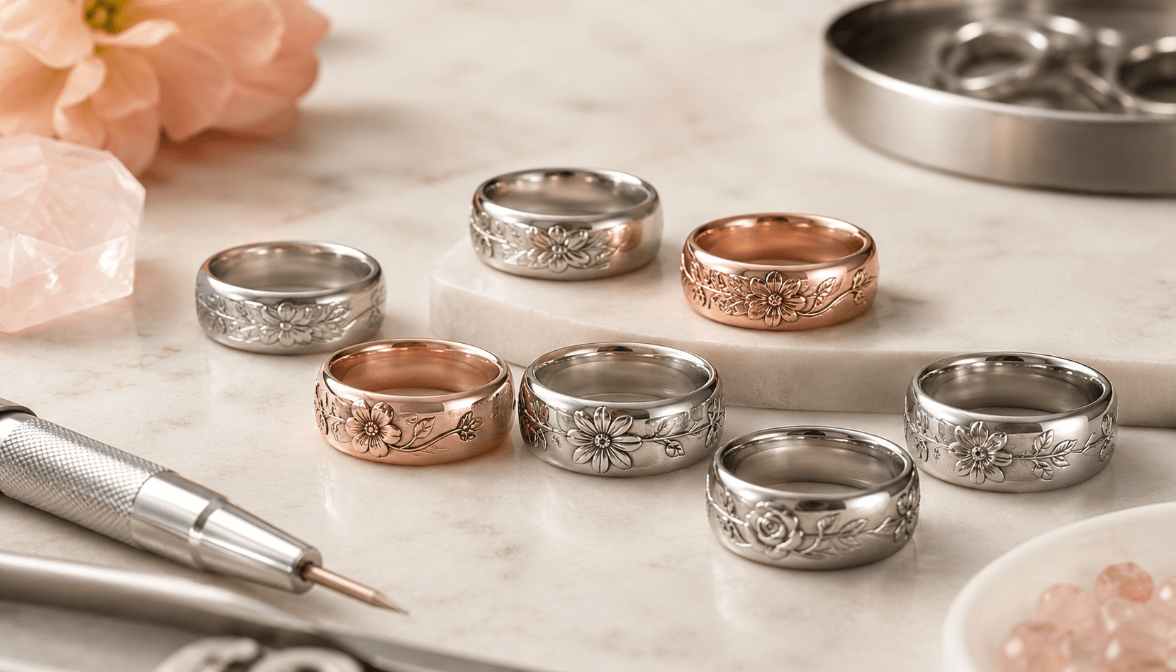 Festive Elegance: Custom Birth Flower Rings for Every Occasion