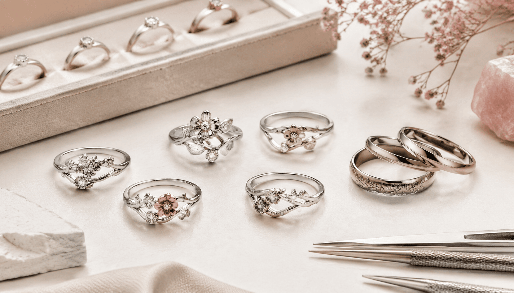 Timeless Seasonal Elegance: Customized Birth Flower Rings in Stainless Steel