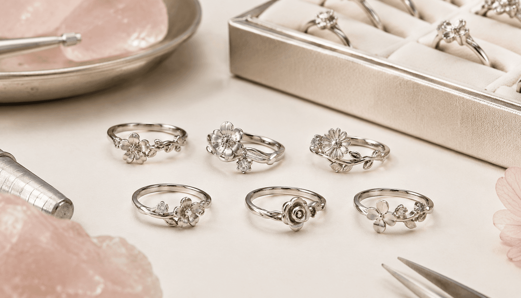Timeless Blooms: Seasonal Birth Flower Rings in Stainless Steel
