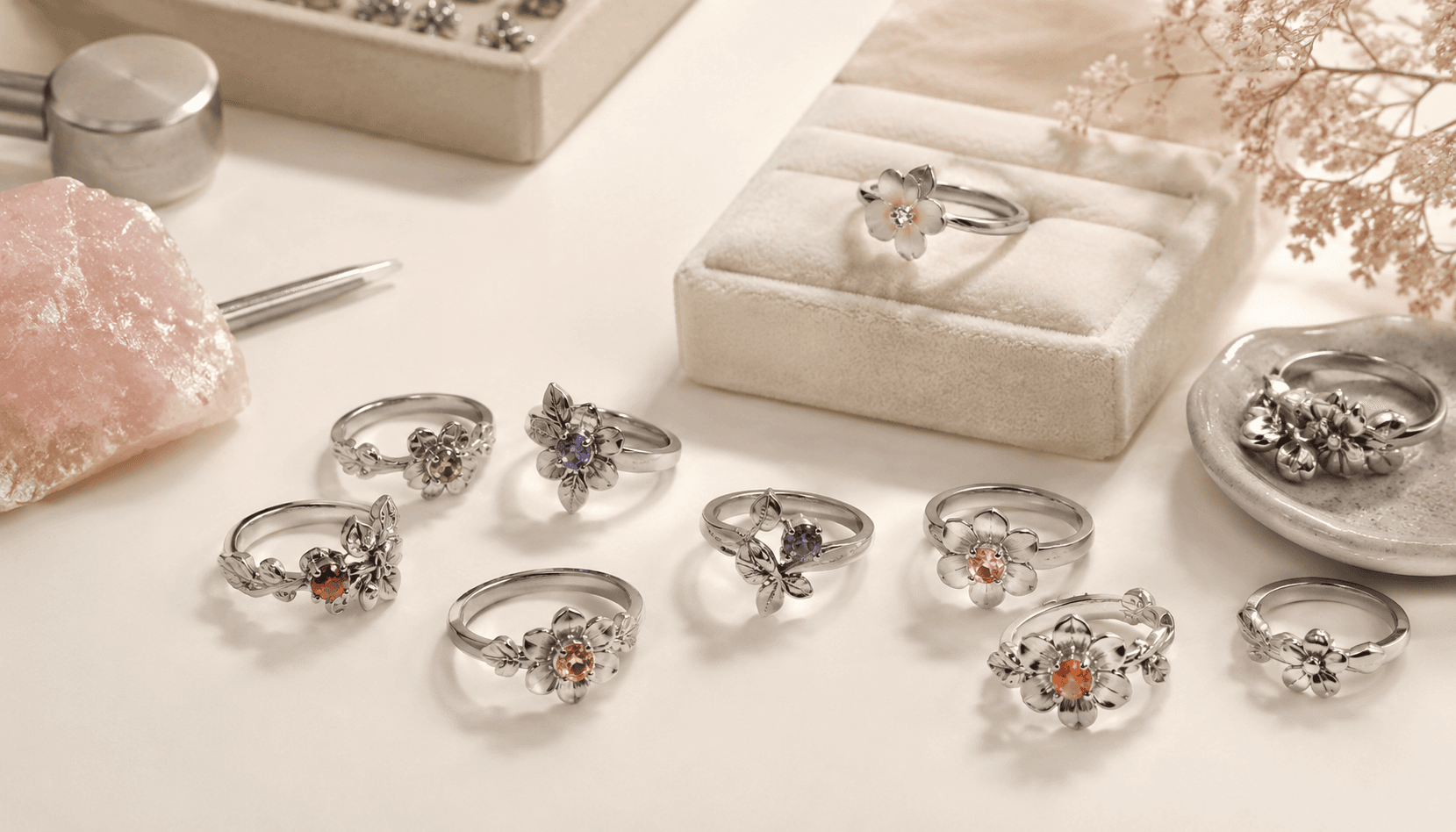 Festive Flourish: Holiday & Seasonal Birth Flower Rings