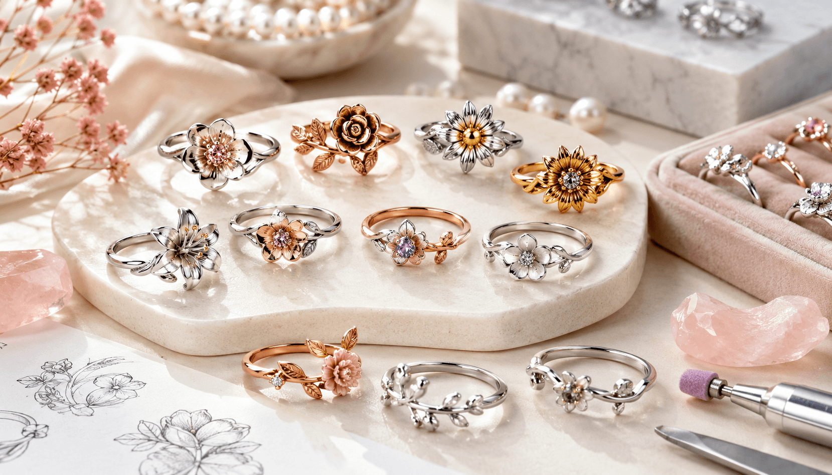 Festive Petals: Custom Birth Flower Rings for Every Occasion