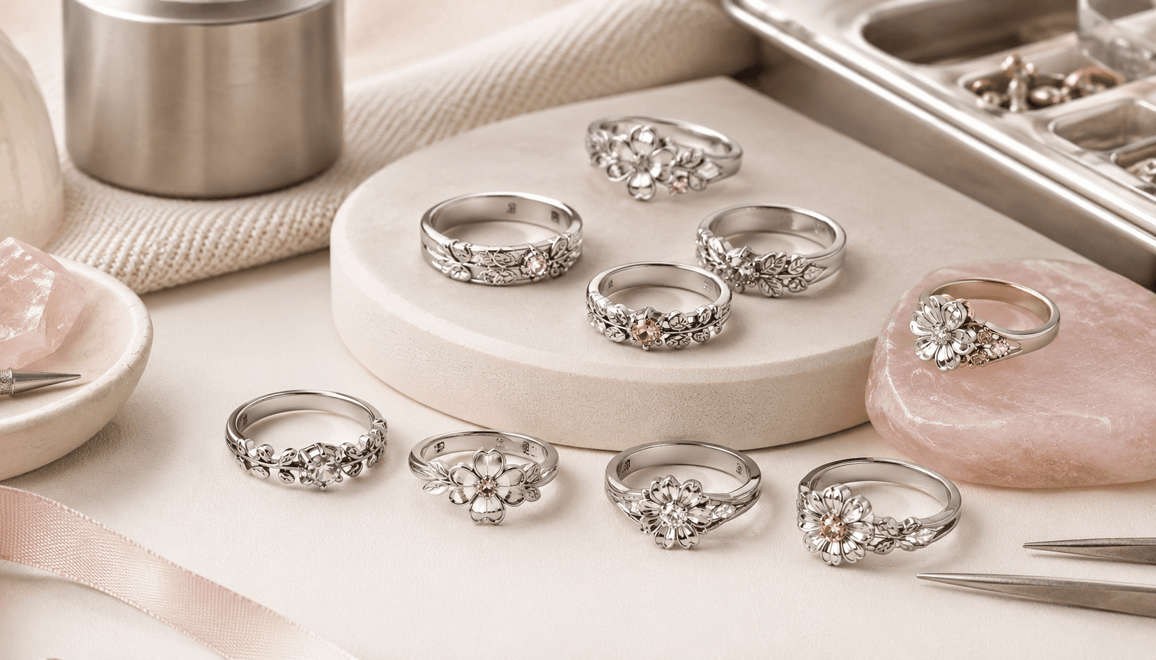 Exclusive Seasonal Delights: Custom Birth Flower Rings in Stainless Steel