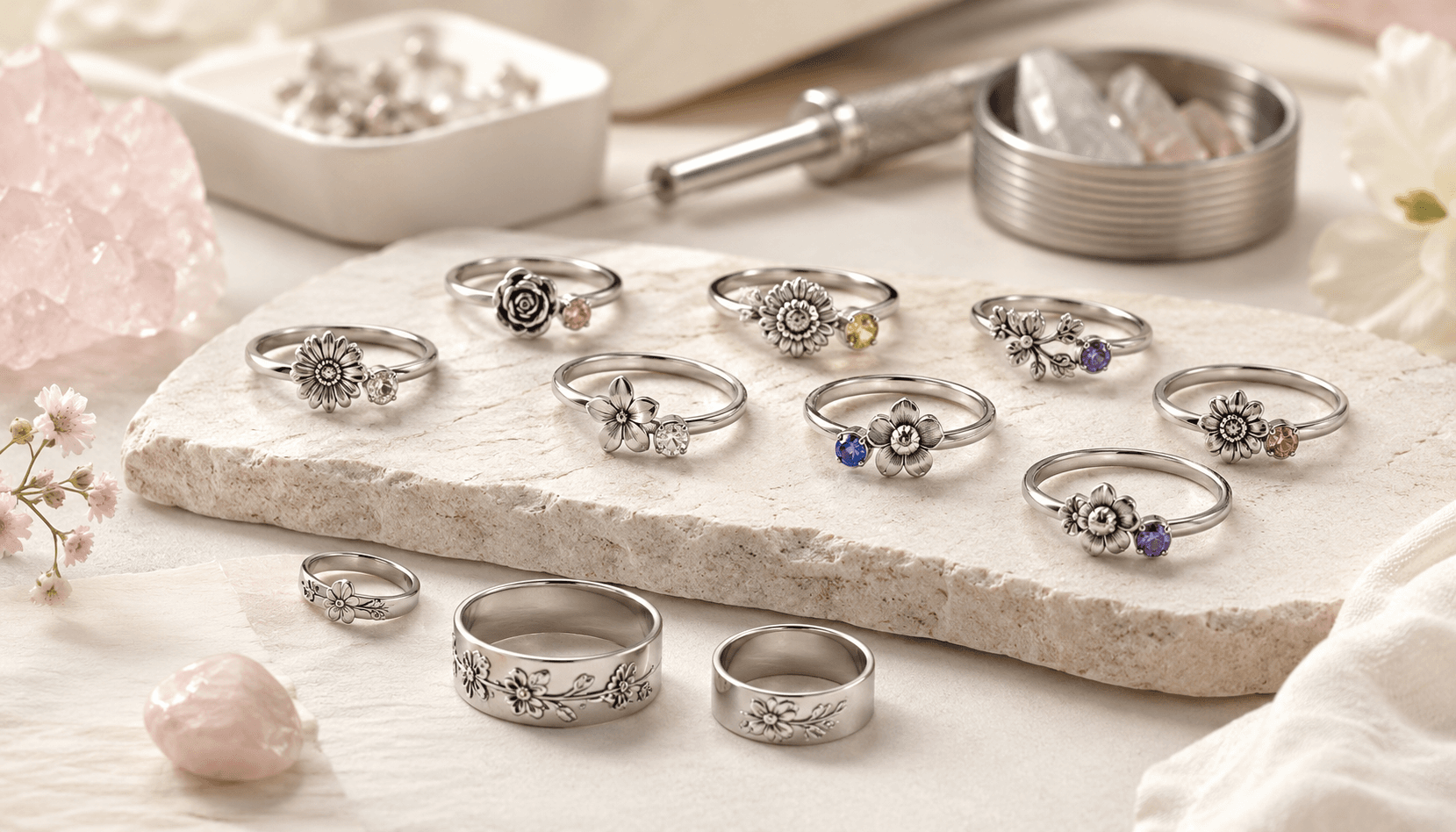 Timeless Elegance: Custom Birth Flower Rings for Every Season