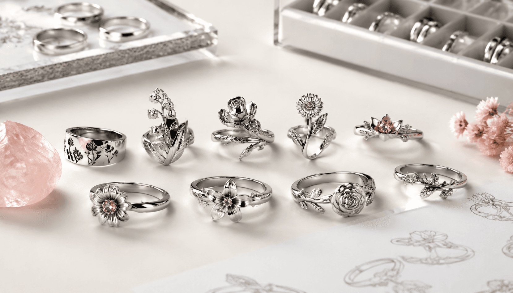 Timeless Blooms: Holiday & Seasonal Custom Birth Flower Rings