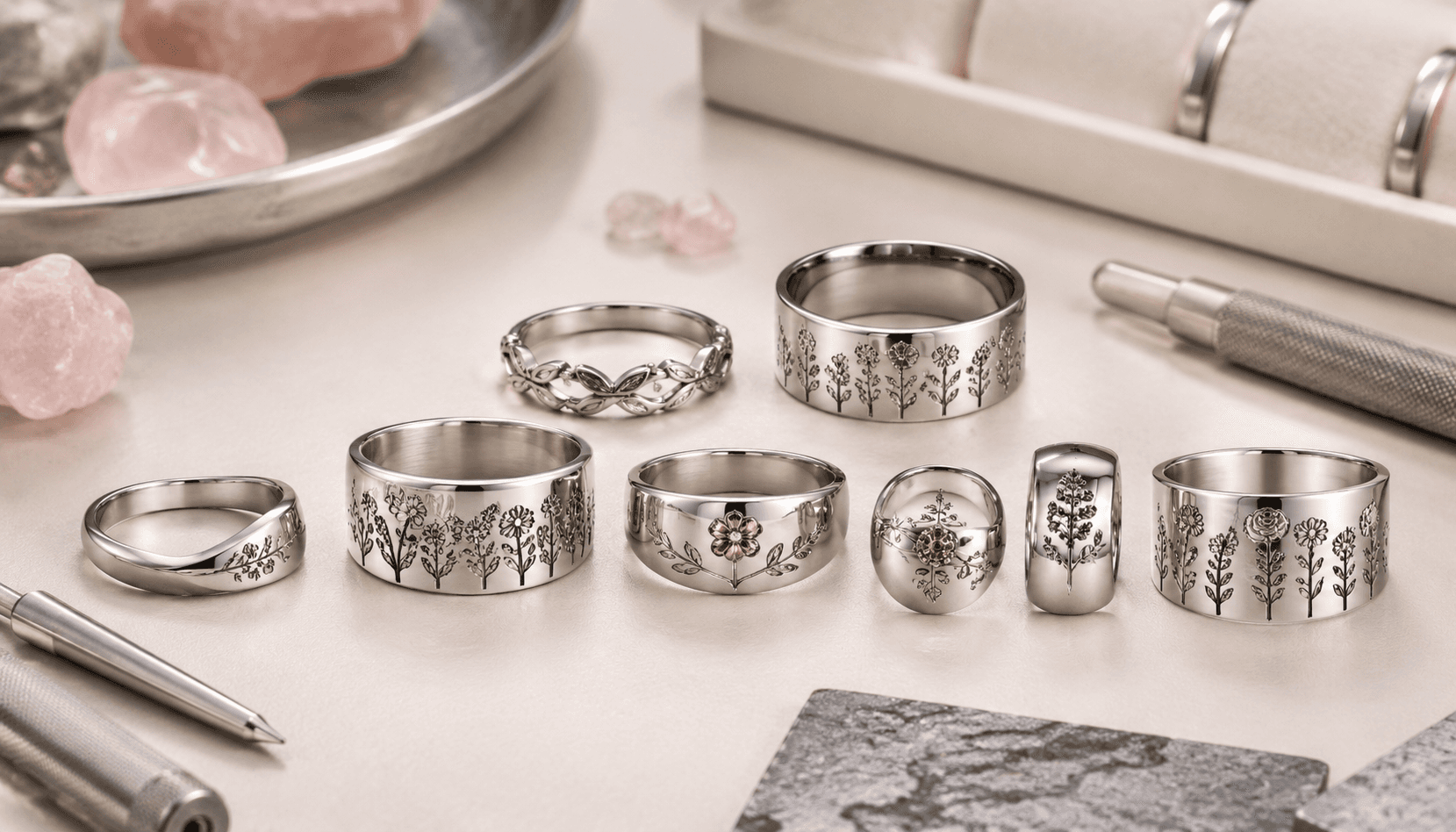 Timeless Keepsakes: Custom Stainless Steel Birth Flower Rings for Every Season