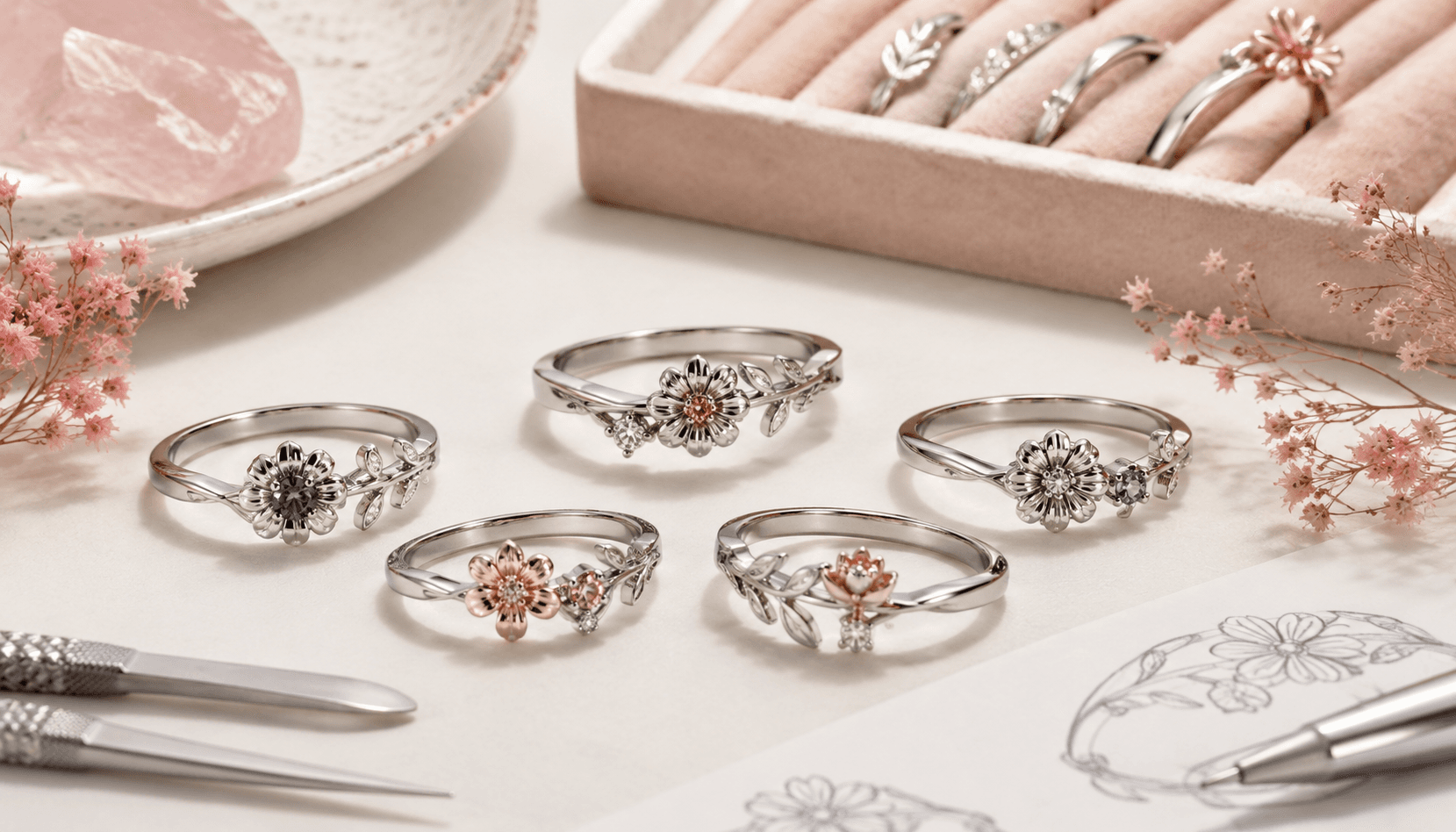 Festive Blooms: Custom Birth Flower Rings for Holiday Highlights