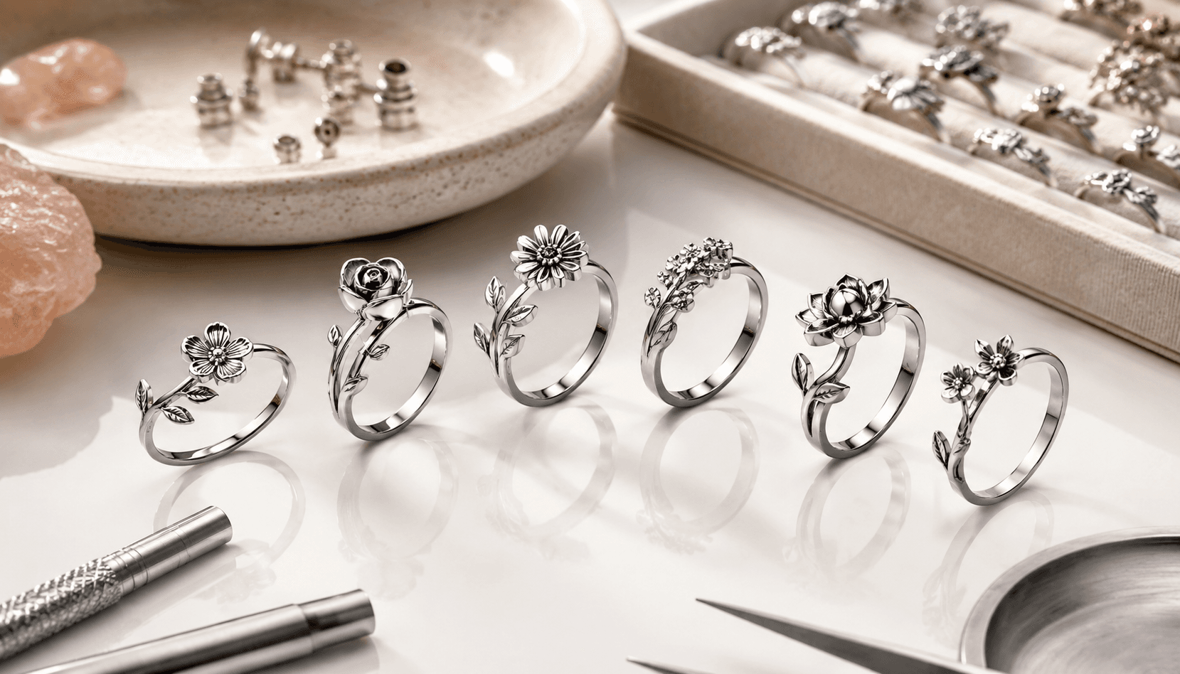 Festive Blooms: Custom Birth Flower Rings for Every Season