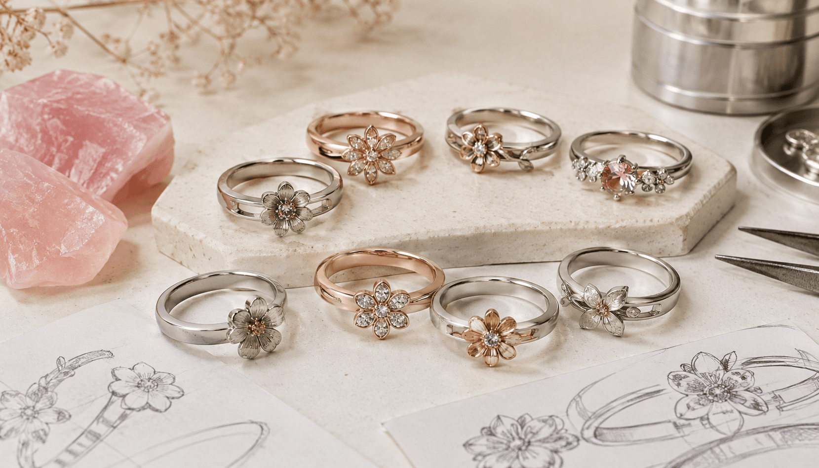 Festive Petals: Limited-Edition Birth Flower Rings