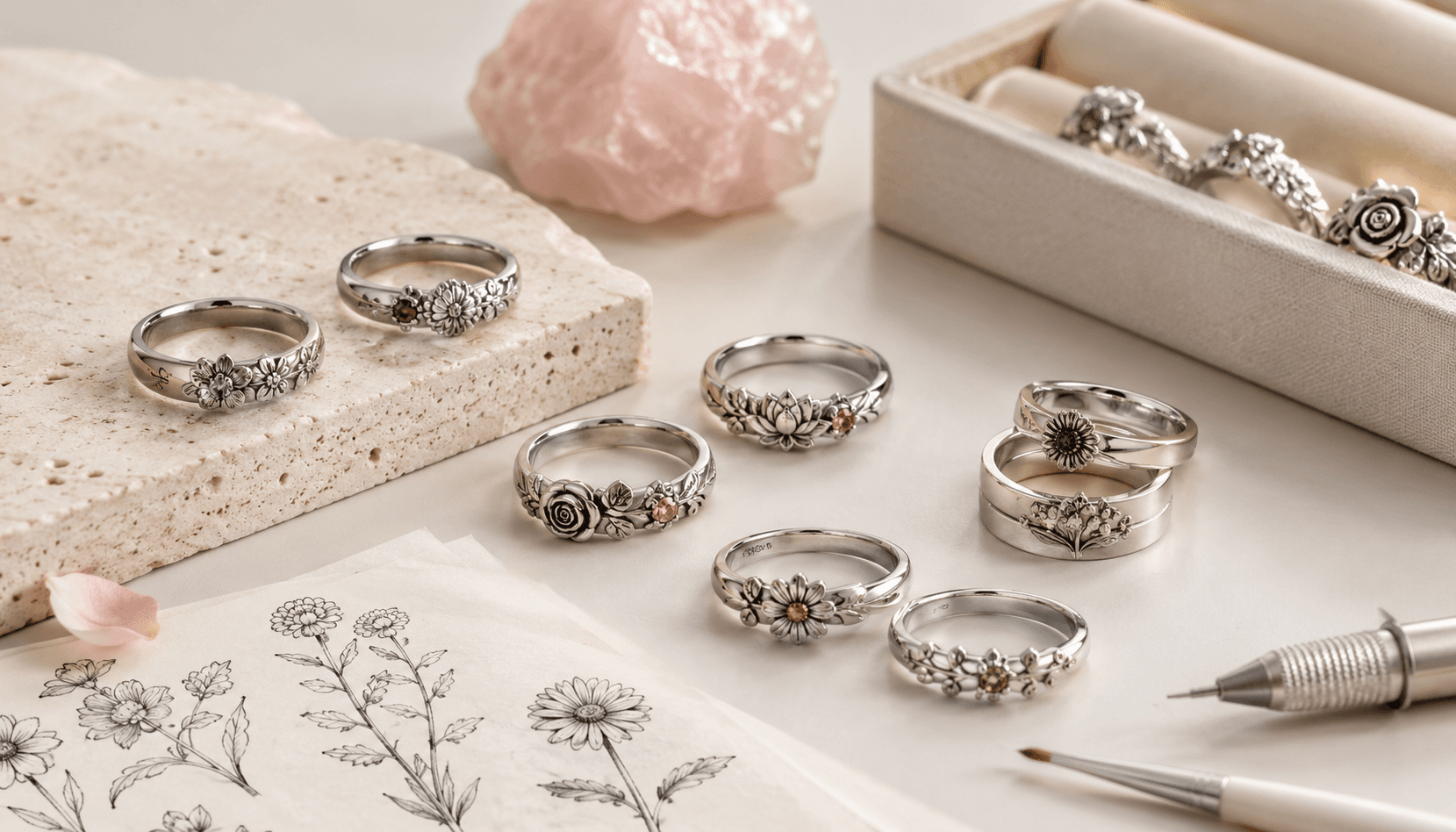 Timeless Blooms: Festive & Seasonal Custom Birth Flower Rings