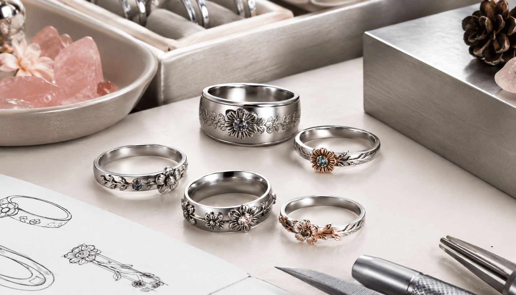Seasonal Charm: Custom Birth Flower Rings for Every Holiday