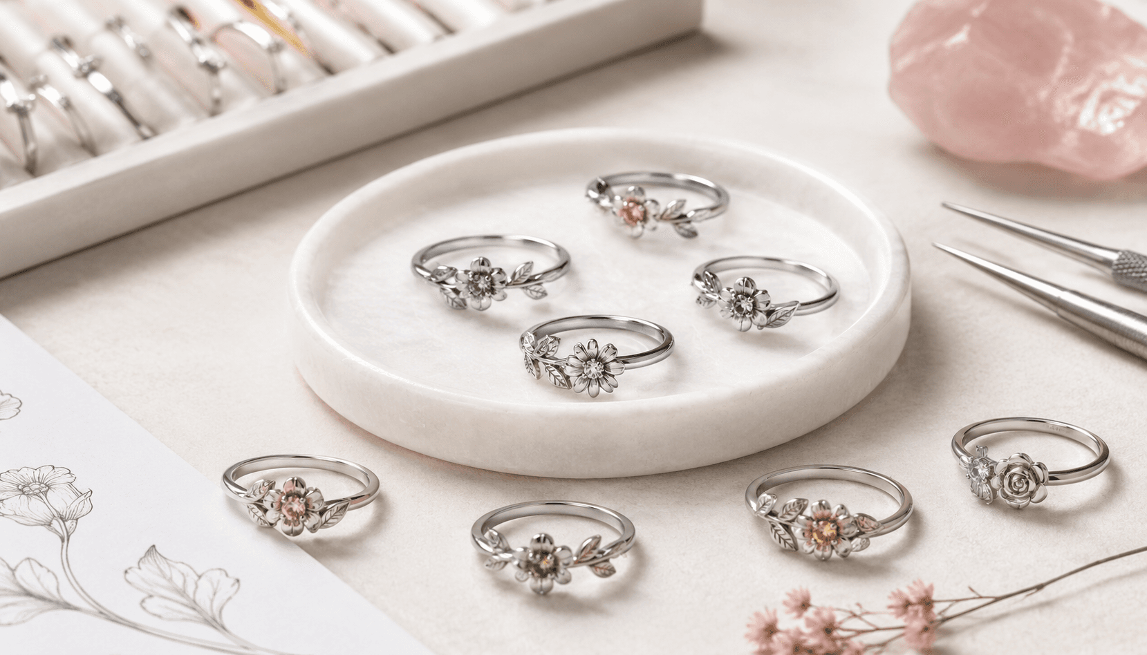 Timeless Blooms: Holiday & Seasonal Birth Flower Ring Editions