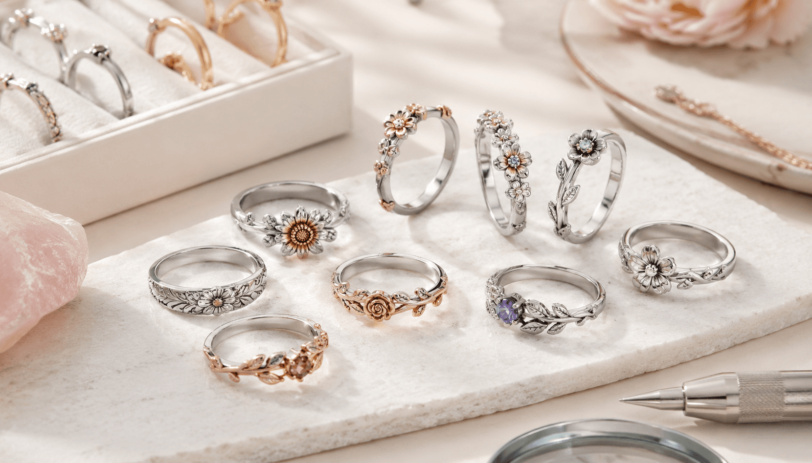 Seasonal Charm: Custom Birth Flower Rings for Every Holiday & Occasion