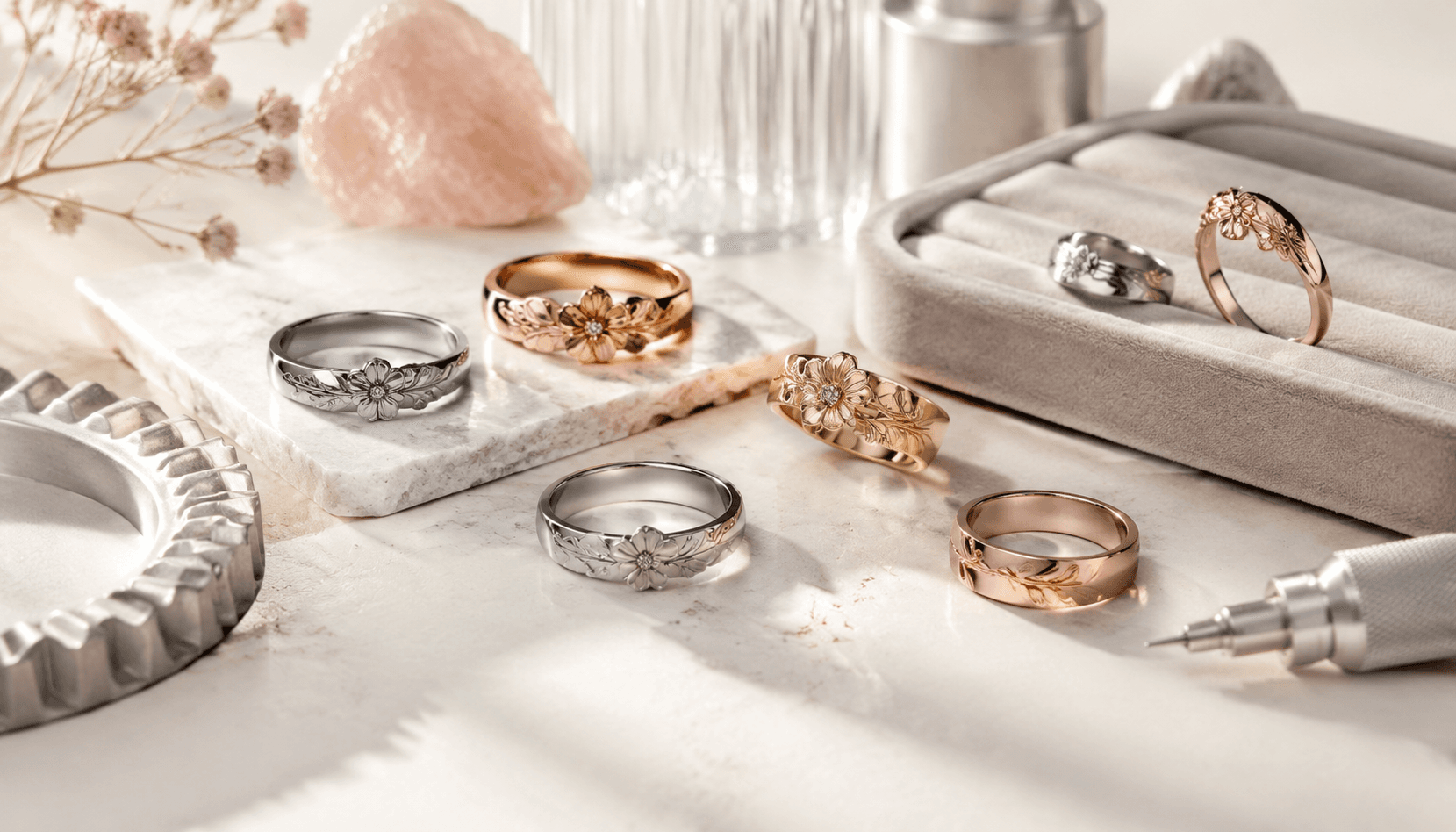 Gilded Seasons: Birth Flower Rings in Holiday Exclusives