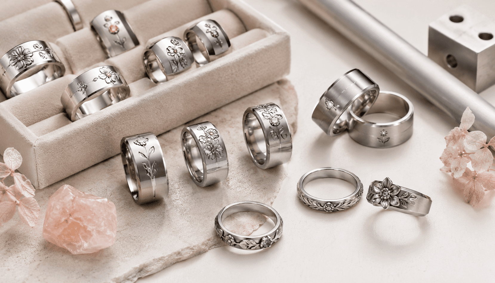 Seasonal Spark: Timeless Birth Flower Rings in Stainless Steel