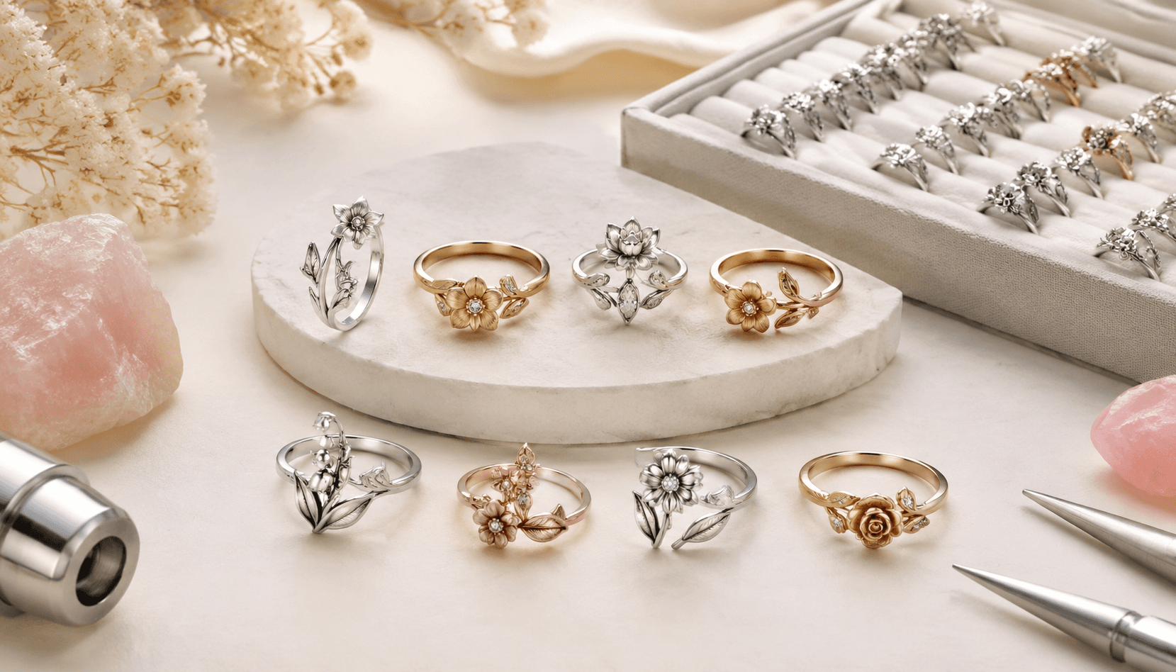 Seasonal Spark: Limited-Edition Birth Flower Rings