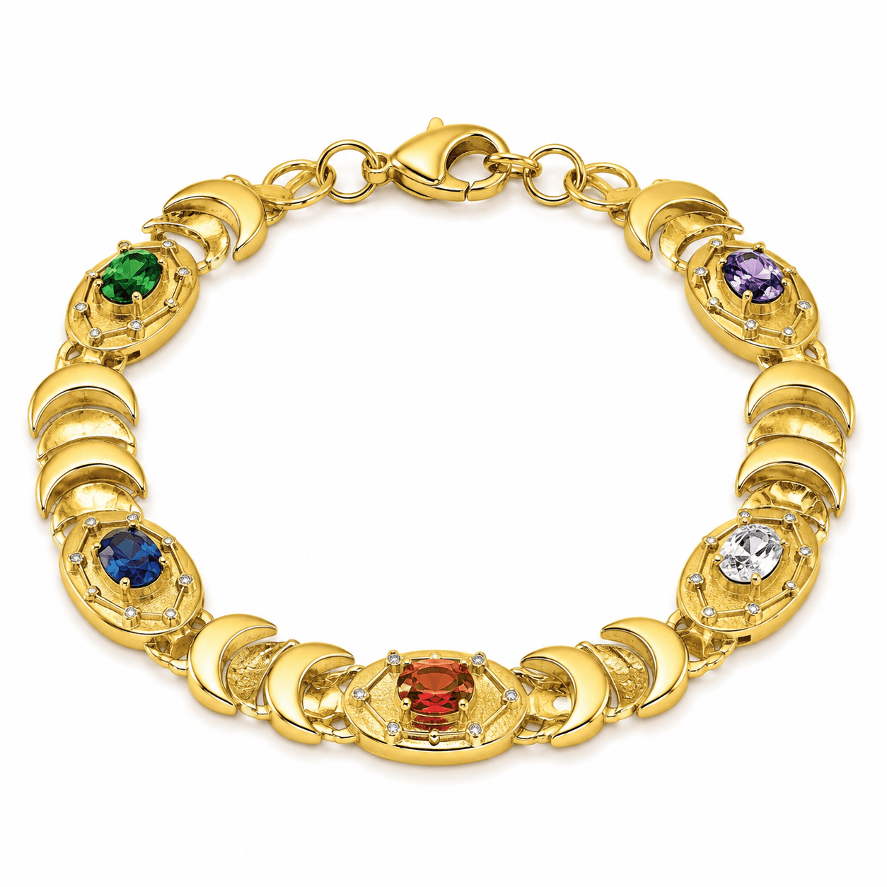 Pulsera de charms de galaxia con piedra de nacimiento de órbita celestial