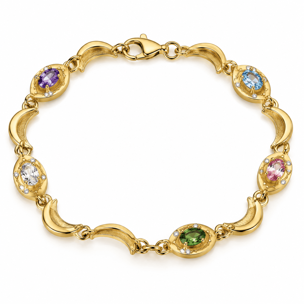 Pulsera de charms de galaxia con piedra de nacimiento de órbita celestial 4