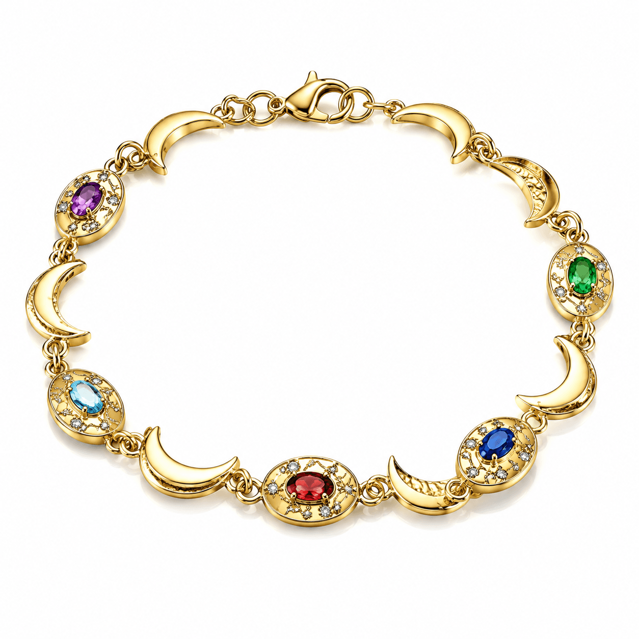 Pulsera de charms de galaxia con piedra de nacimiento de órbita celestial 5
