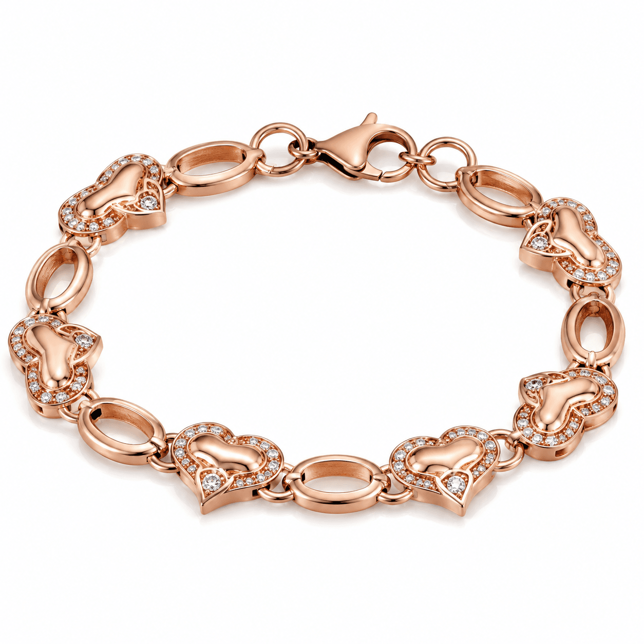 Pulsera de Acero Inoxidable 316L de Corazón Latido con Giro Eterno