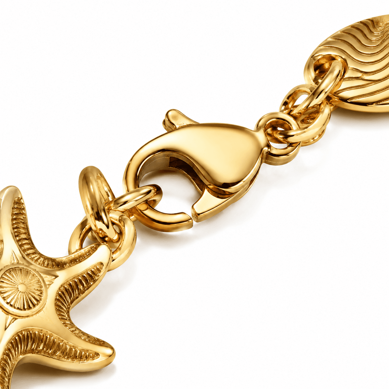 Pulsera 316L con charm esculpido de estrella de mar Tidal 3