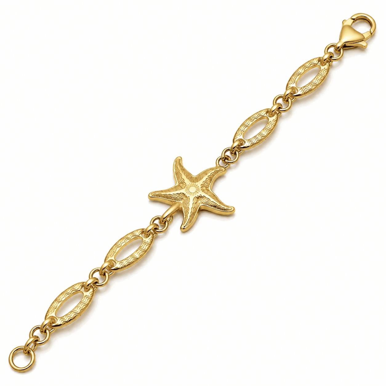 Pulsera 316L con charm esculpido de estrella de mar Tidal 4