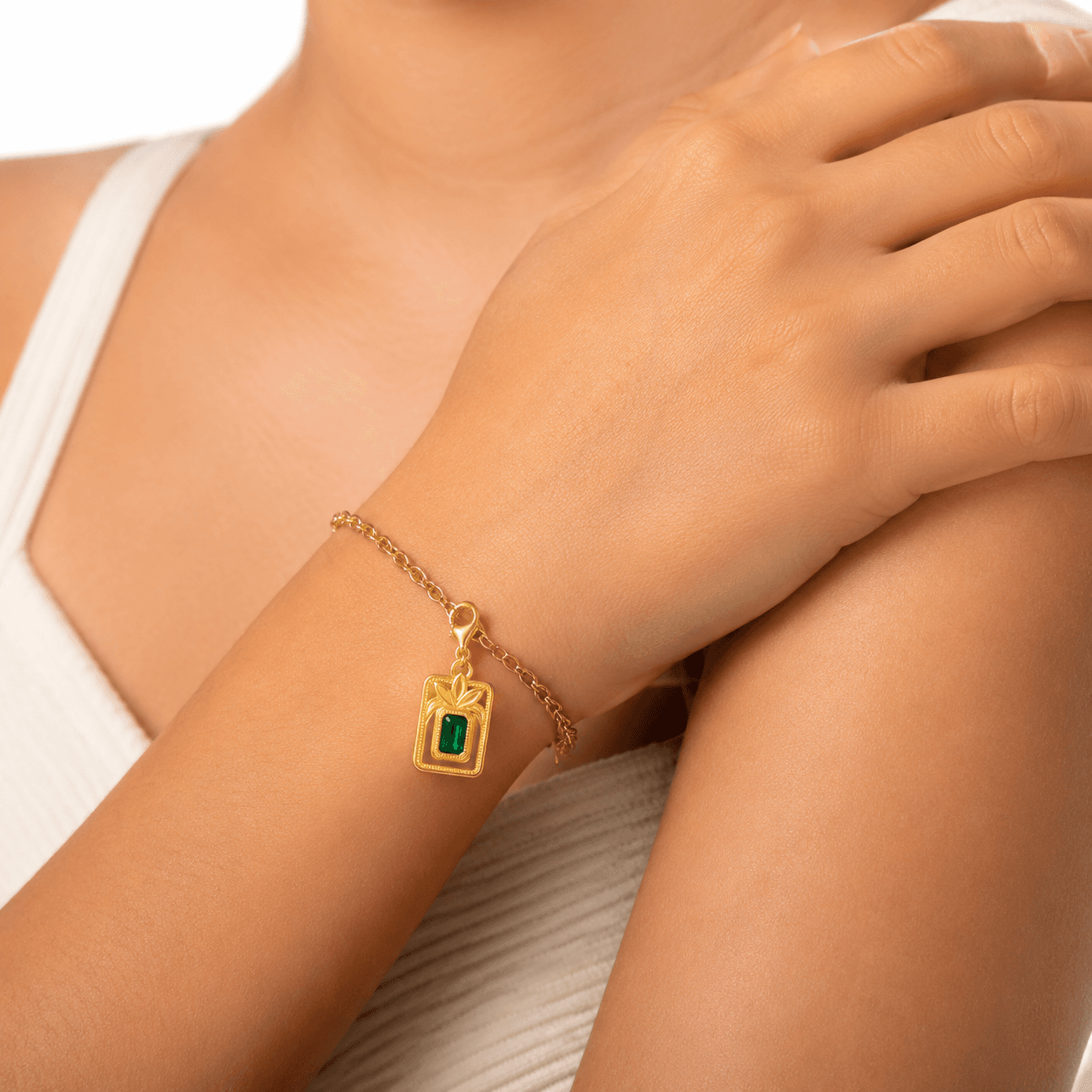 Mint Lily Emerald Cut Charm 5