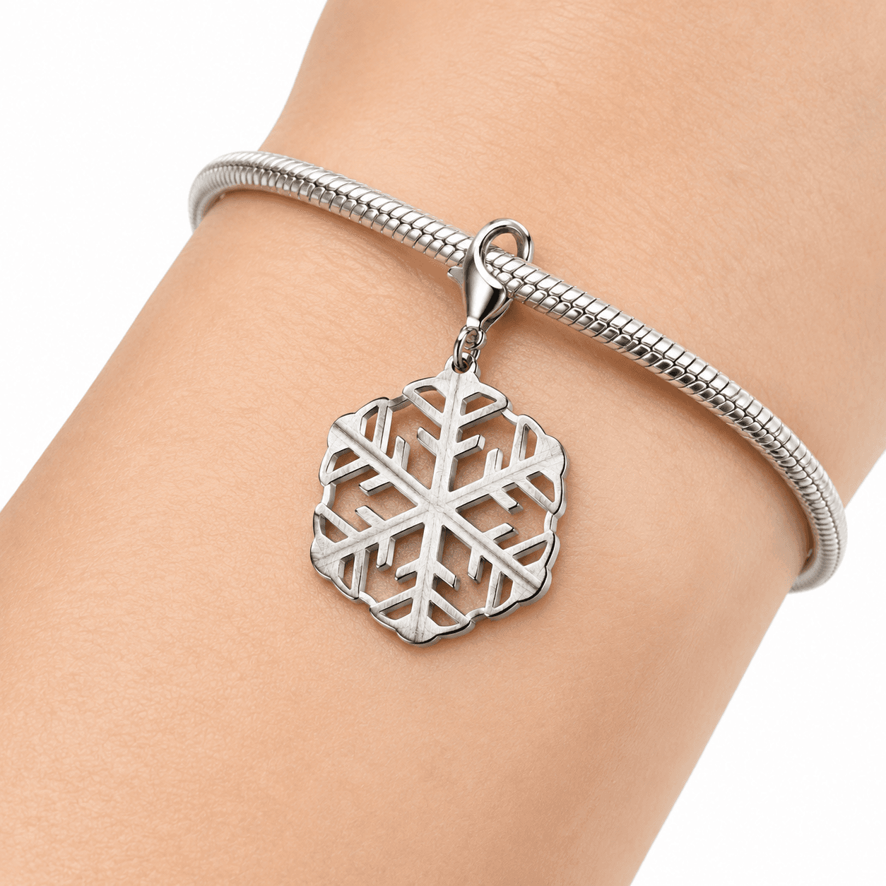 FrostTwist Seasonal 316L Stainless Steel Sculptural Charm 5