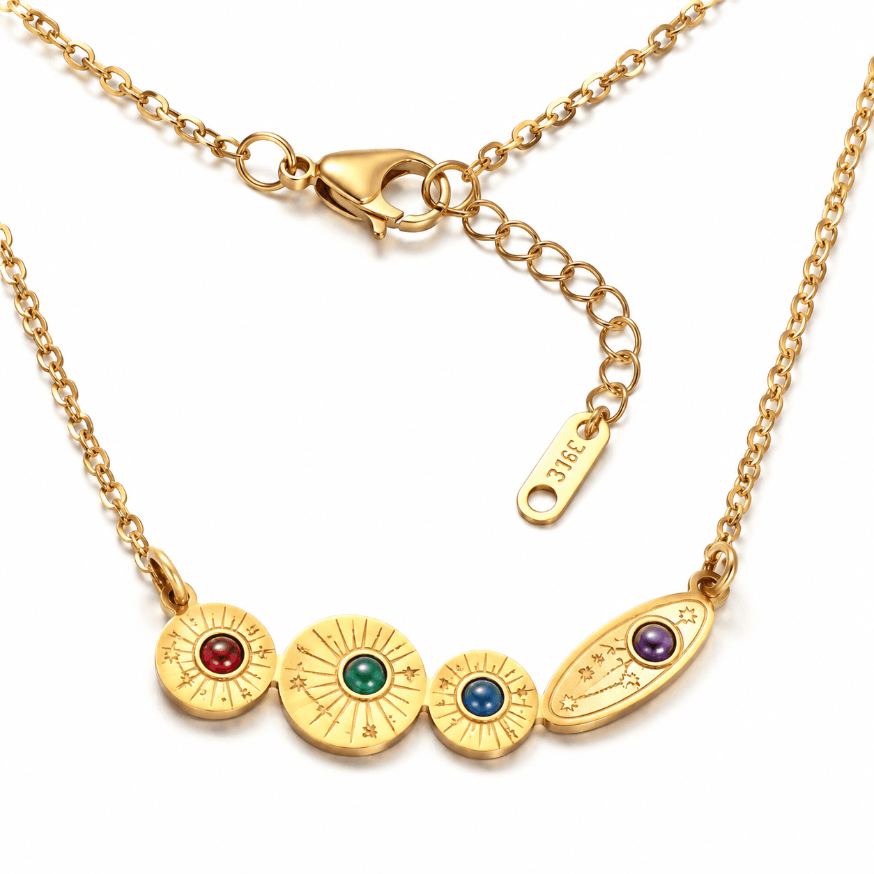 Aurora Galaxy Birthstone Spiral 316L Stainless Steel Necklace - image 4