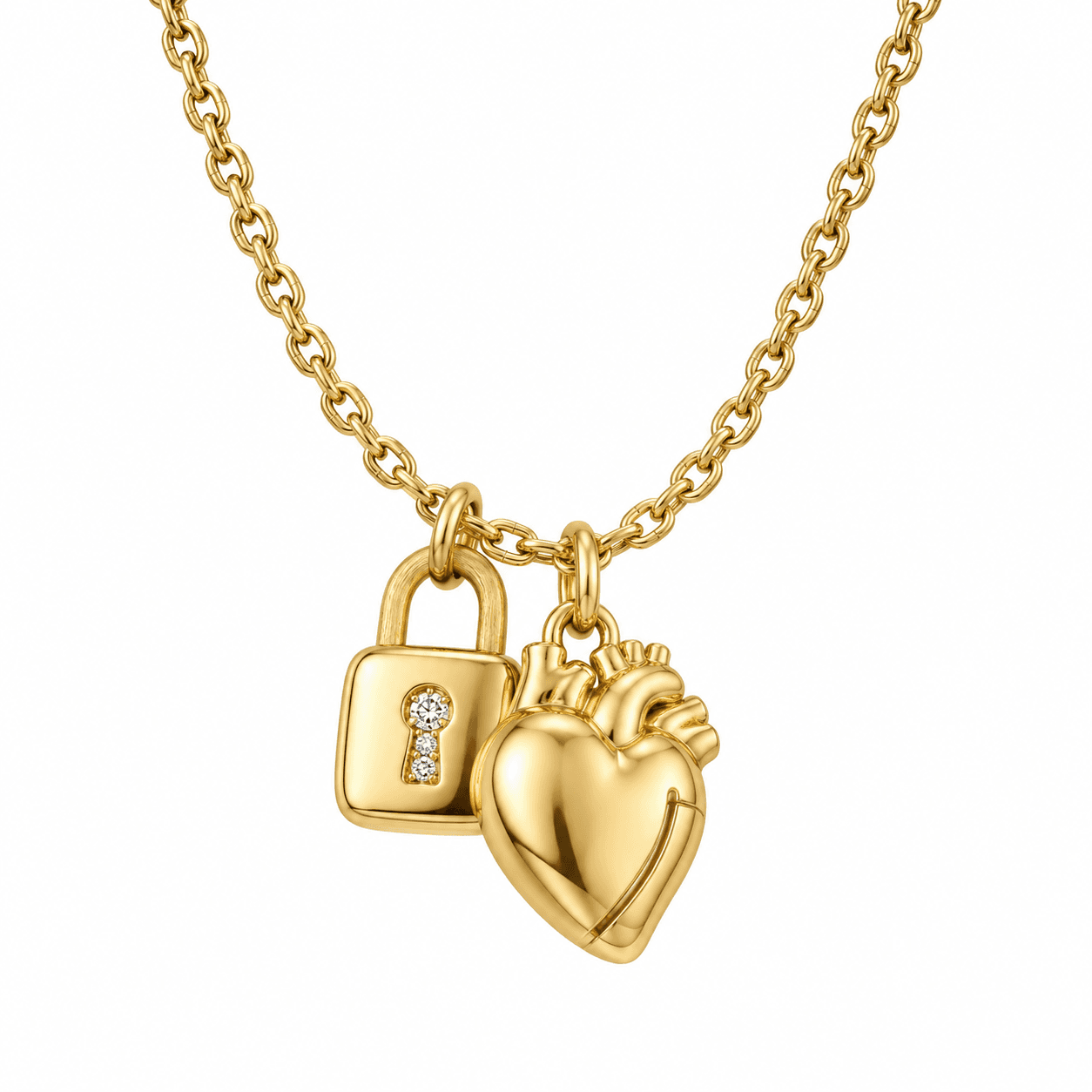 Love on Lock Aurora Crystal Shield Necklace | OEM/ODM