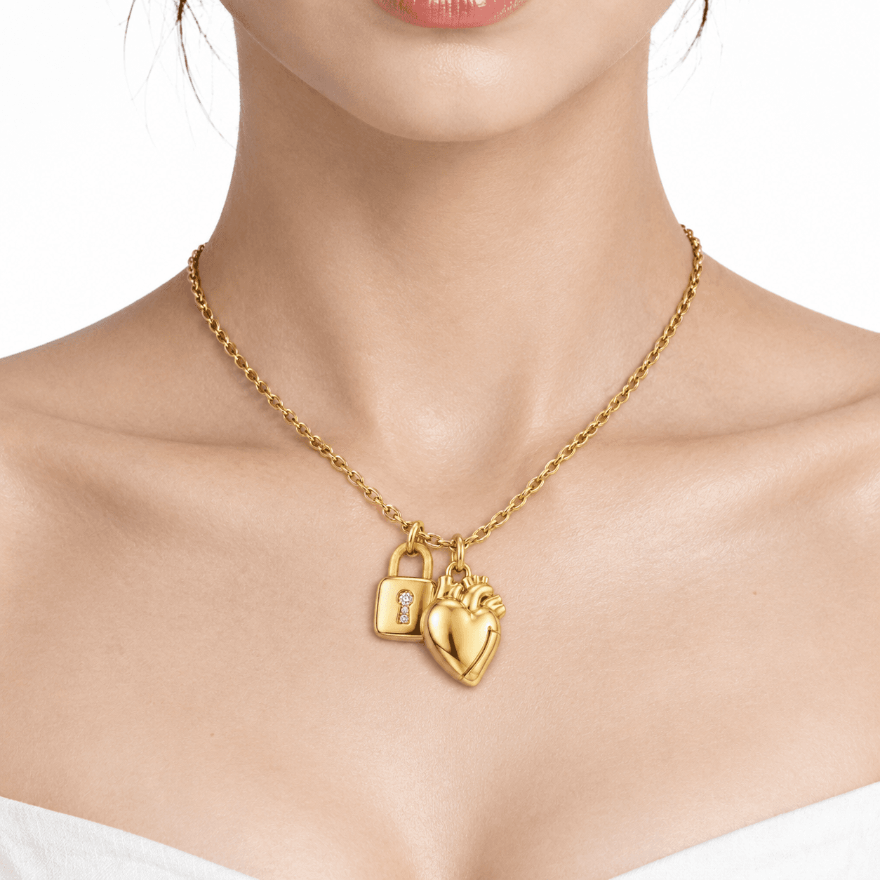Love on Lock Aurora Crystal Shield Necklace | OEM/ODM - image 5