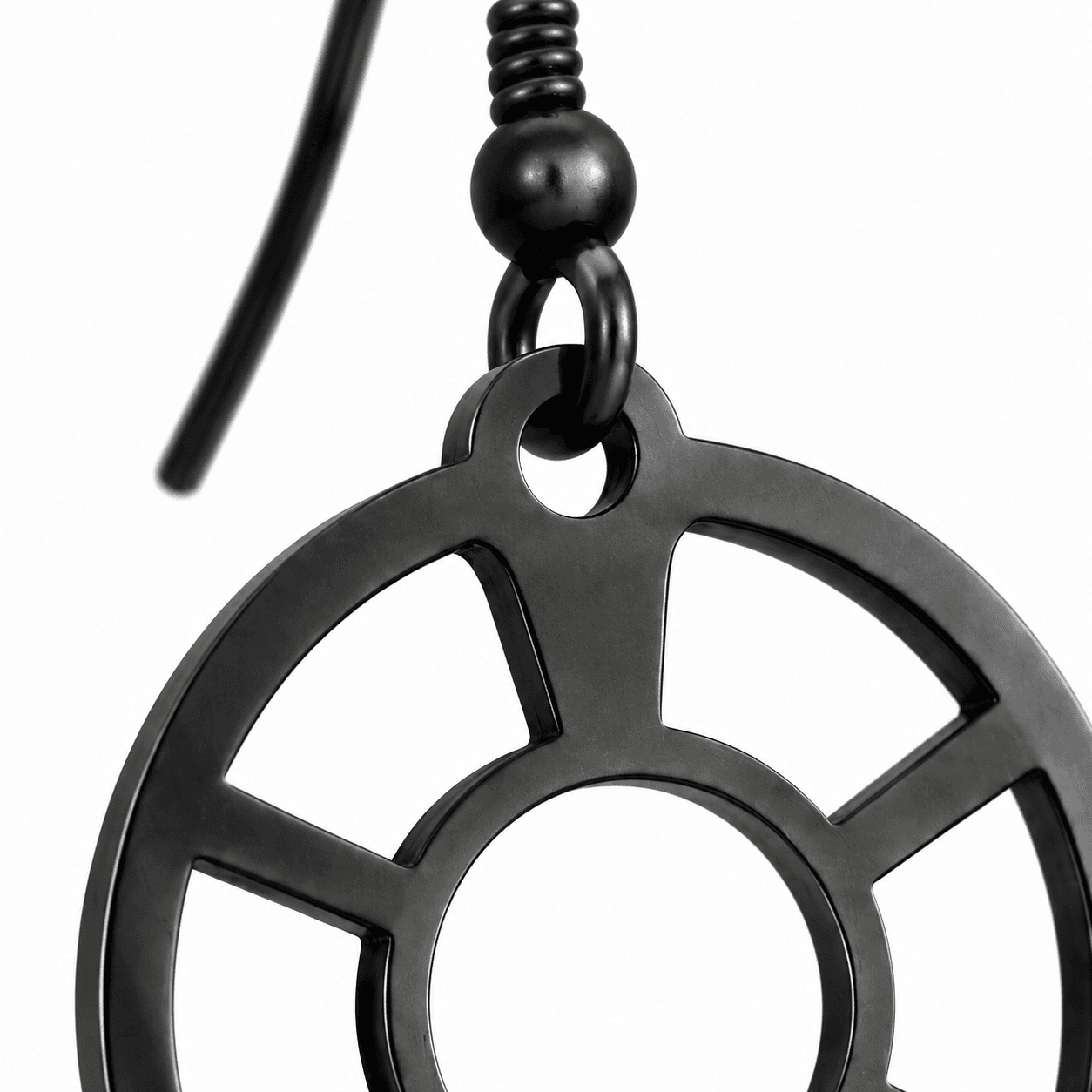 NoirGlyph Irregular Black Steel Earrings 3