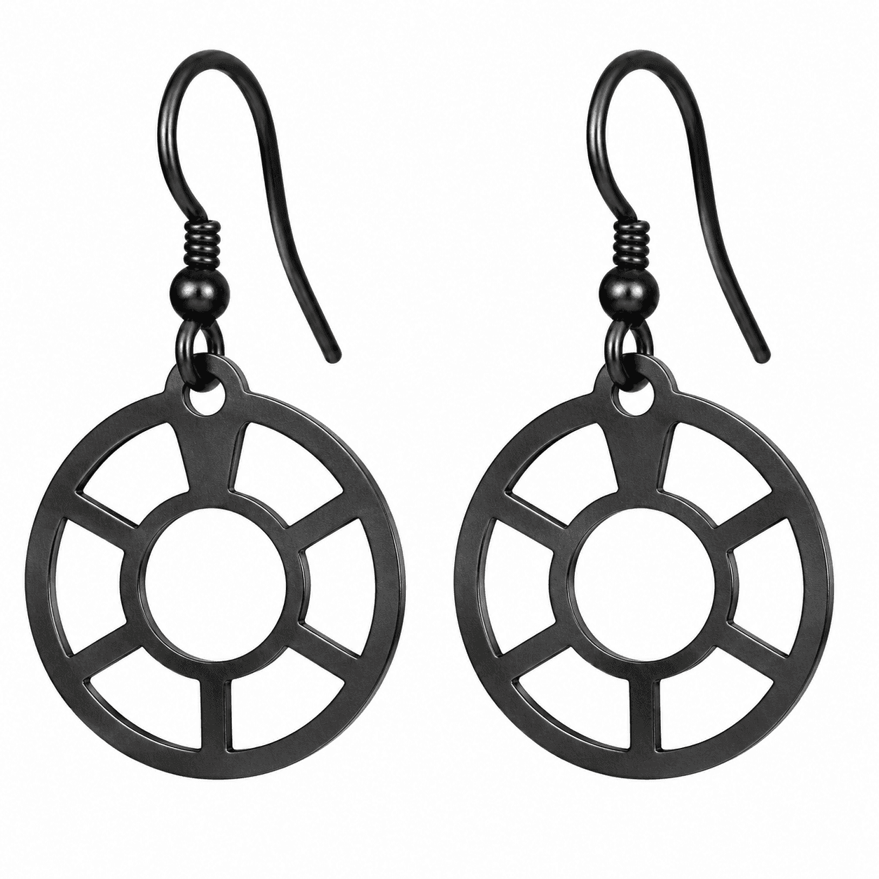 NoirGlyph Irregular Black Steel Earrings 4