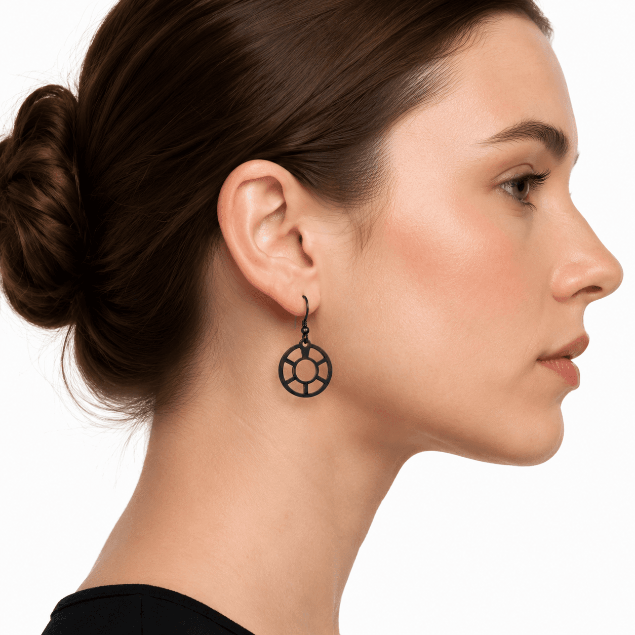 NoirGlyph Irregular Black Steel Earrings 5