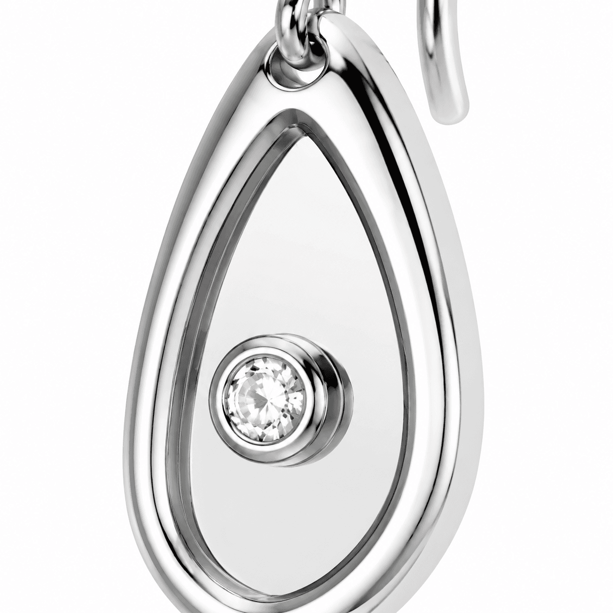 LumenPear Steel Drop Earrings with Pear-Cut Zircon 3