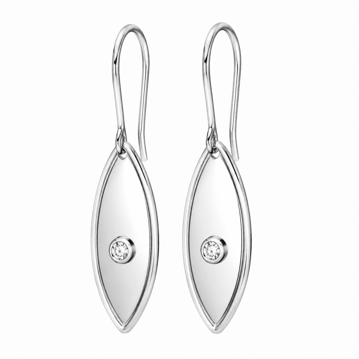 LumenPear Steel Drop Earrings with Pear-Cut Zircon 4