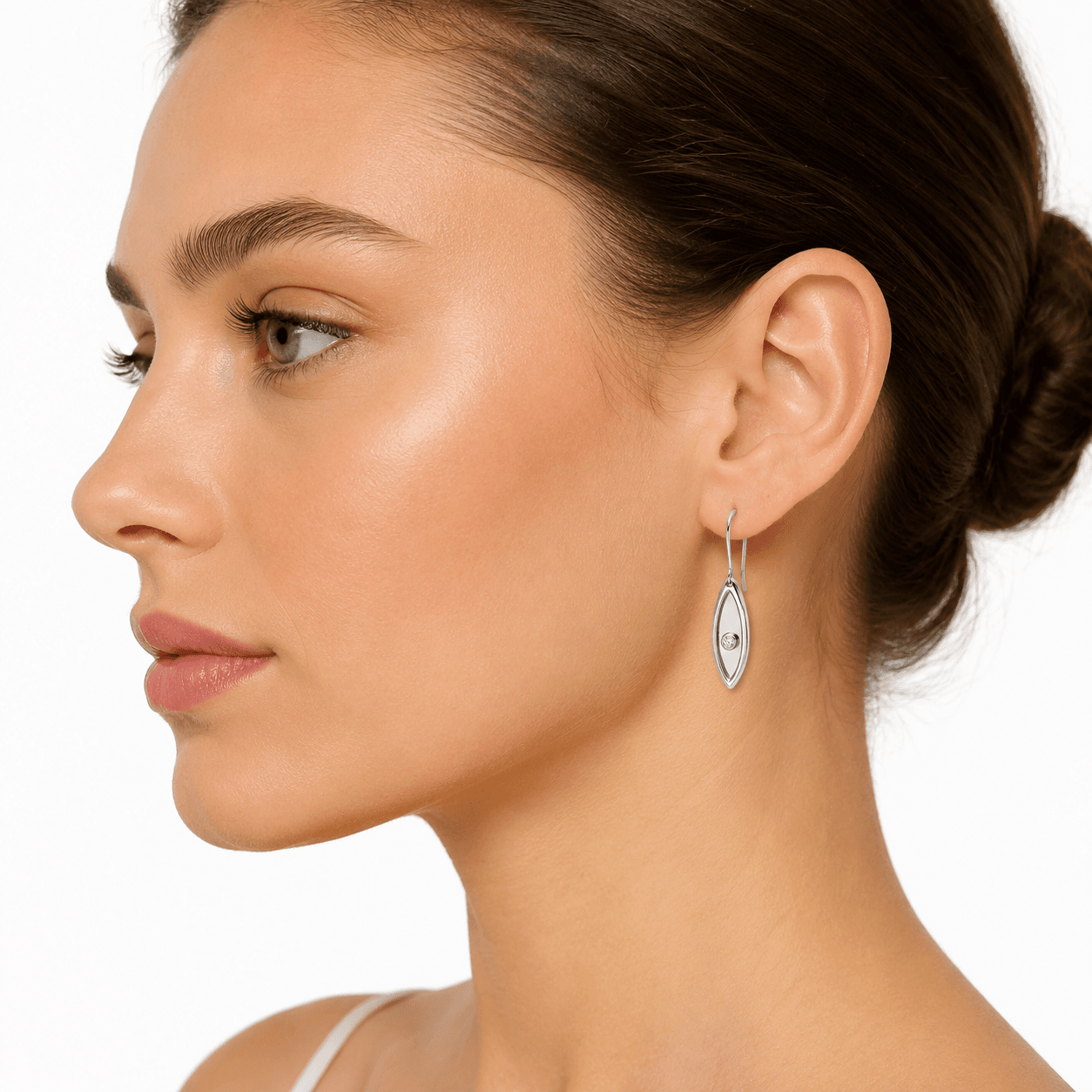 LumenPear Steel Drop Earrings with Pear-Cut Zircon 5