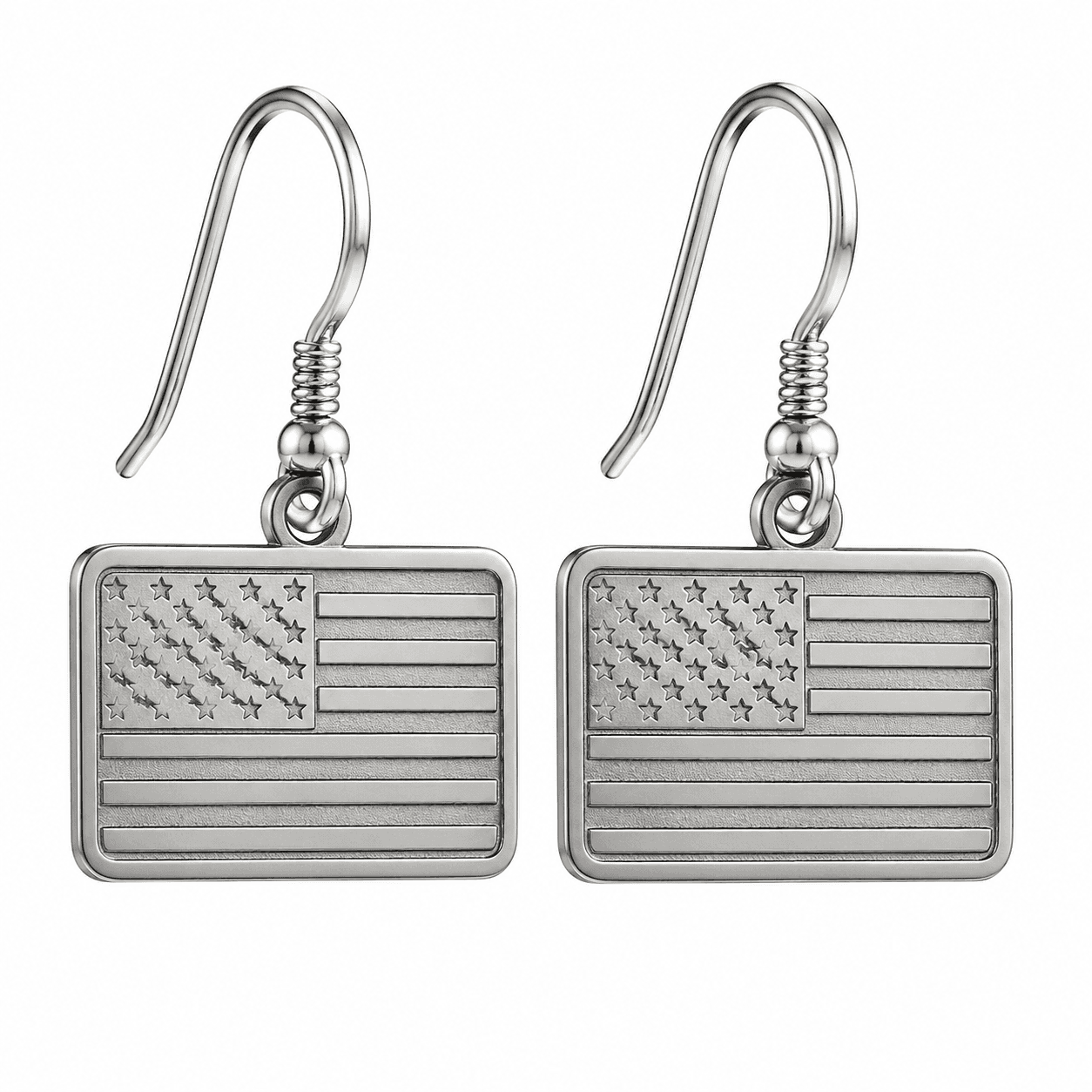 Patriotic Prism Rectangles - 316L-Edelstahl-Ohrringe