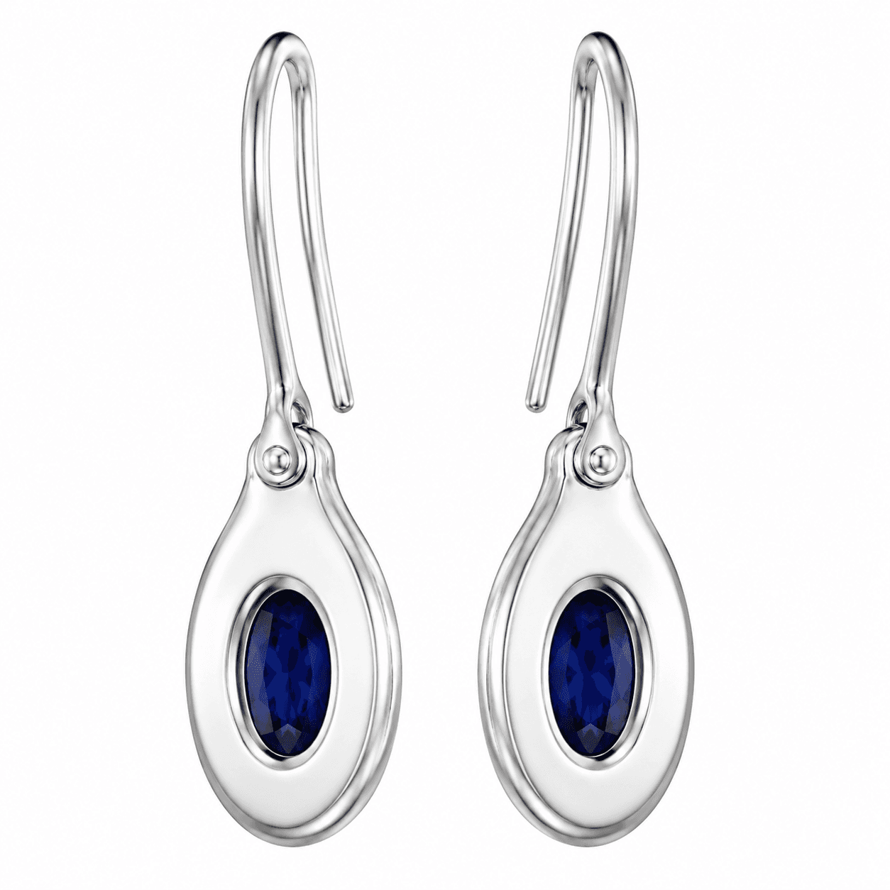 Azure Axis Aretes ovalados de zafiro 4