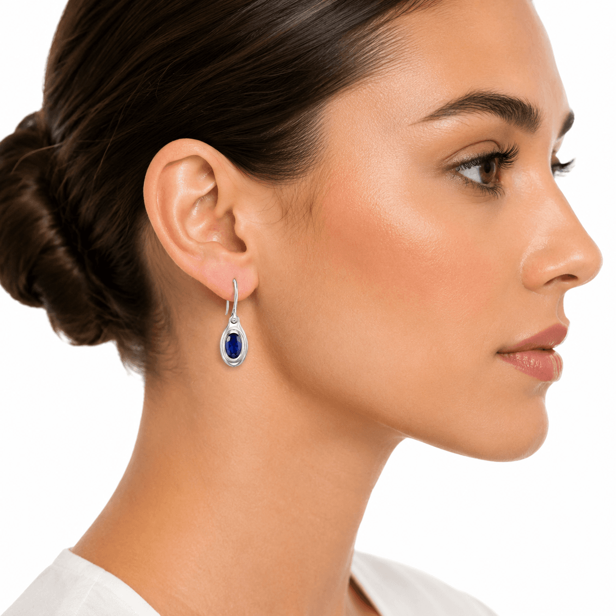 Azure Axis Aretes ovalados de zafiro 5