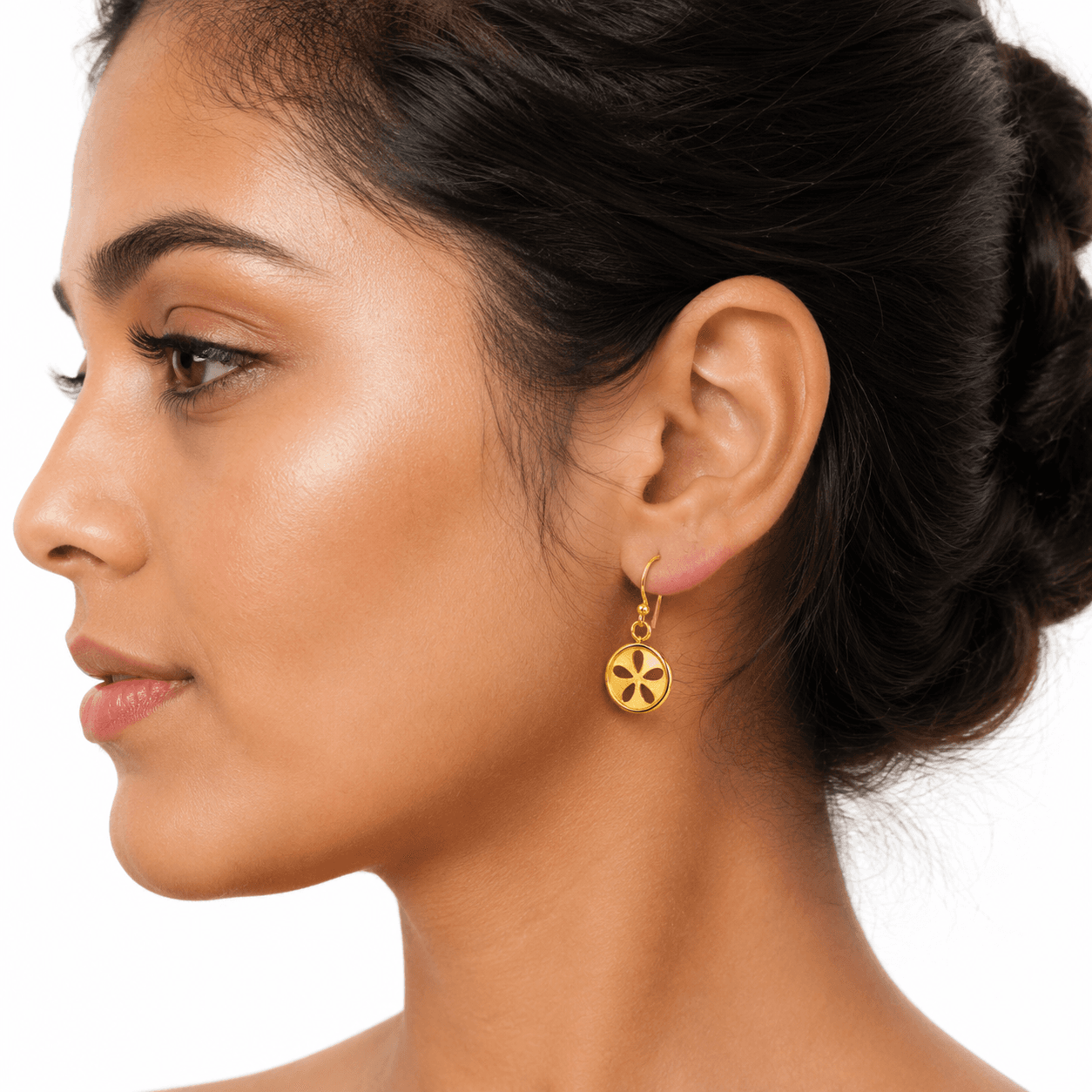 Jaipur Kite Halo Earrings chapado en oro de 18K 316L arete de poste 5