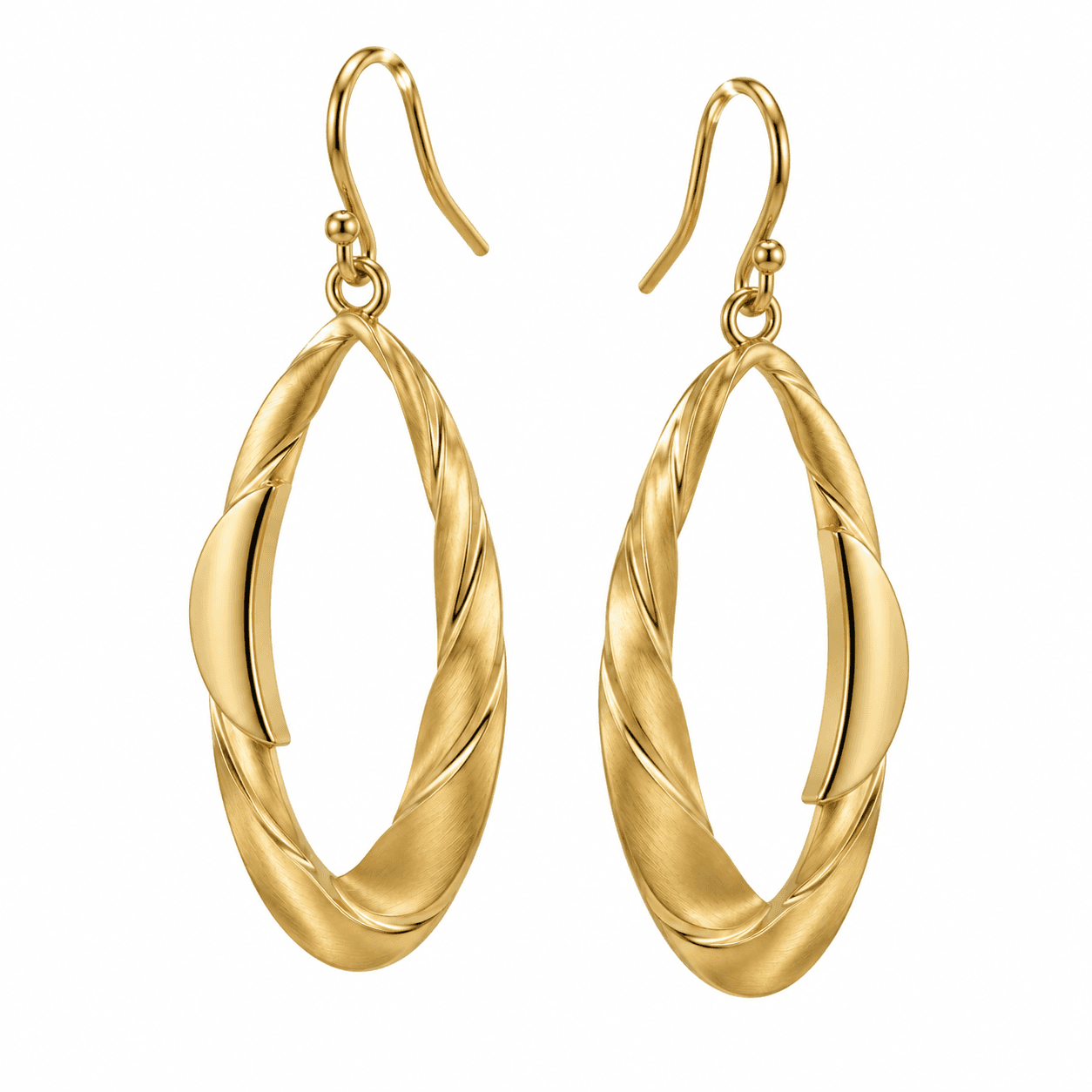Orecchini a cerchio in acciaio inossidabile 316L Liquid Orbit Twist 3