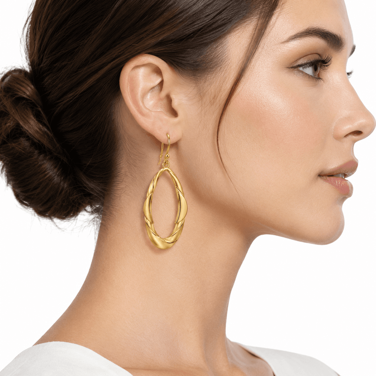 Orecchini a cerchio in acciaio inossidabile 316L Liquid Orbit Twist 5