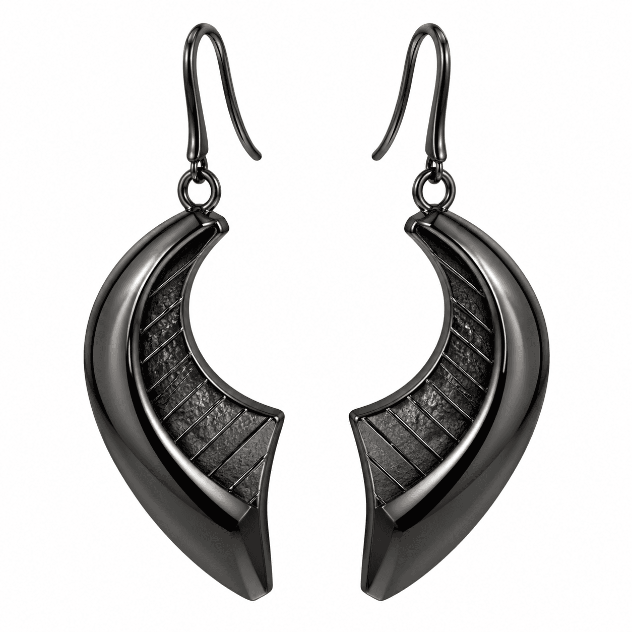 Molten Noir Chunky Twist 316L Stainless Steel Earrings