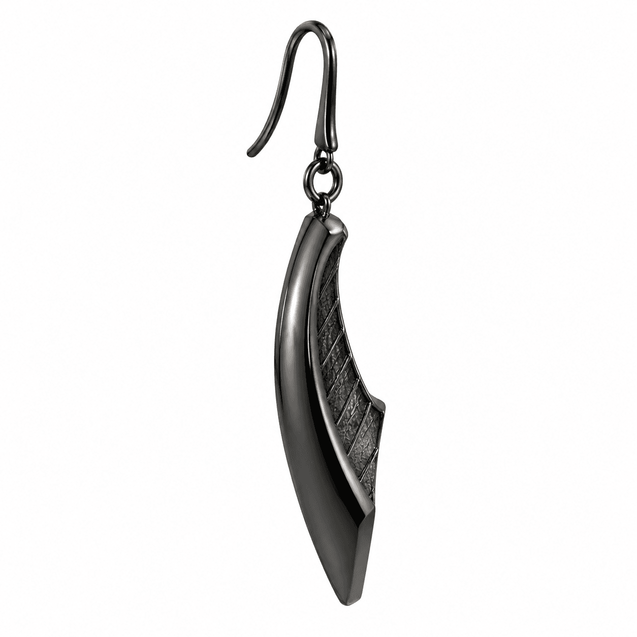 Molten Noir Chunky Twist 316L Stainless Steel Earrings 2