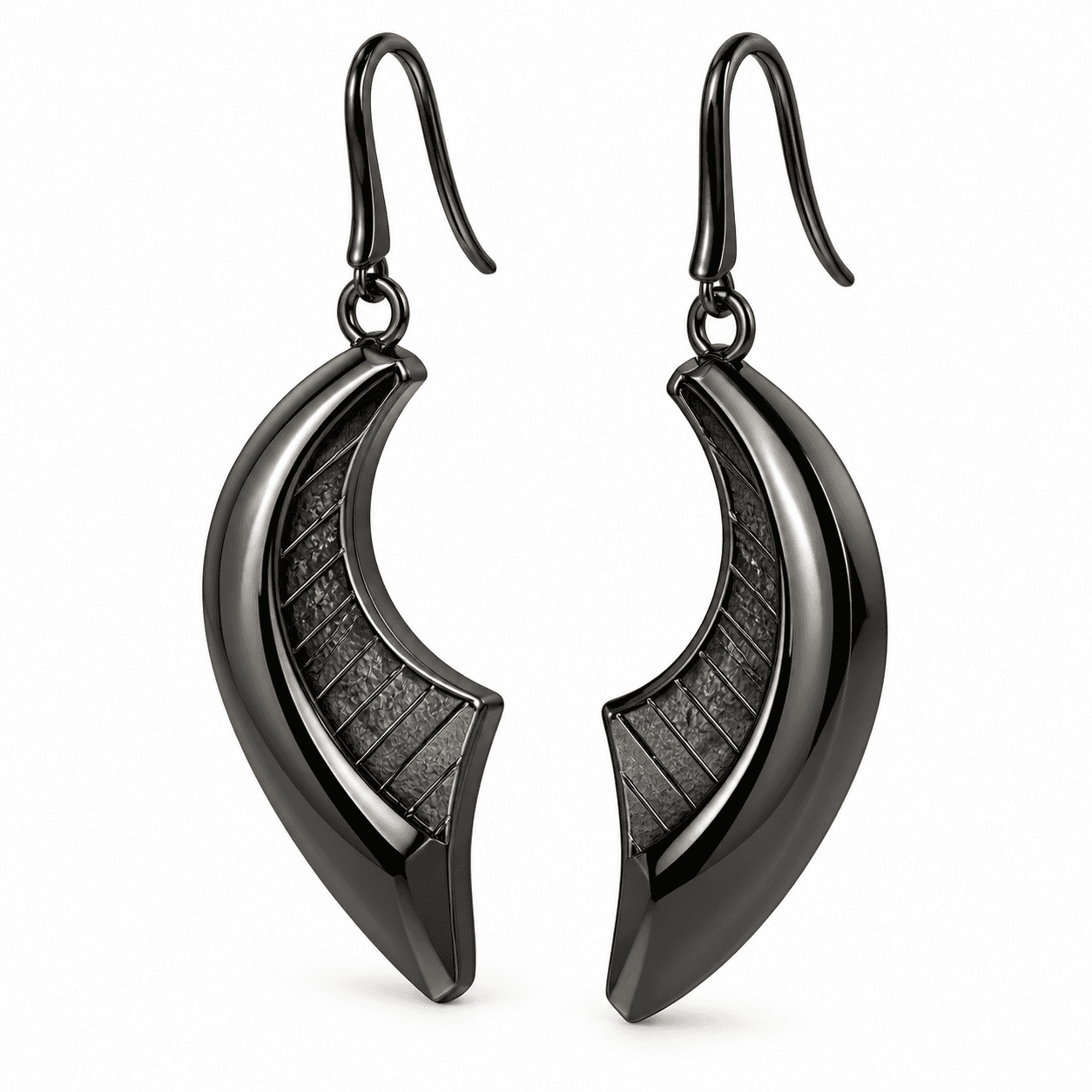 Molten Noir Chunky Twist 316L Stainless Steel Earrings 3