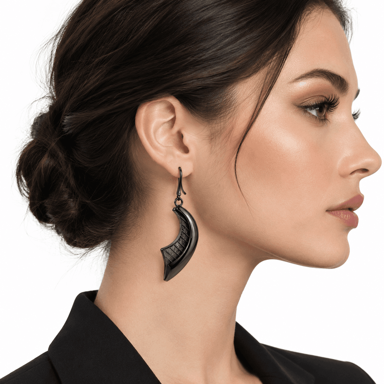 Molten Noir Chunky Twist 316L Stainless Steel Earrings 5