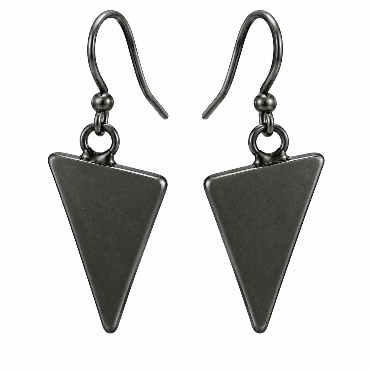 أقراط Obsidian Vector Triangle من الفولاذ المقاوم للصدأ 316L - image 4